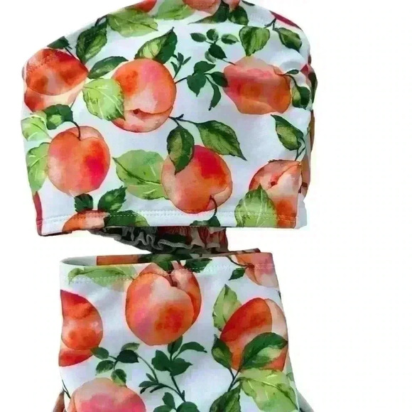 BCBG Paris Bikini Top & Bottom Juicy Peach Print Top (2XL), Bottom (XL) - Picture 7 of 9